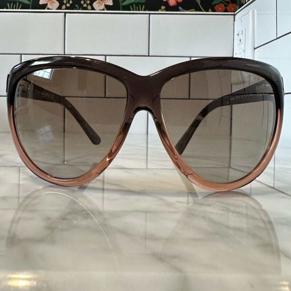 Tom Ford Brown to Pink Ombre Oversized Women's Sunglasses